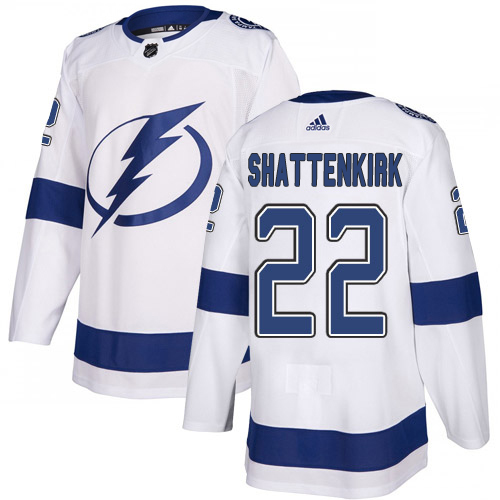 Adidas Tampa Bay Lightning #22 Kevin Shattenkirk White Road Authentic Youth Stitched NHL Jersey->youth nhl jersey->Youth Jersey